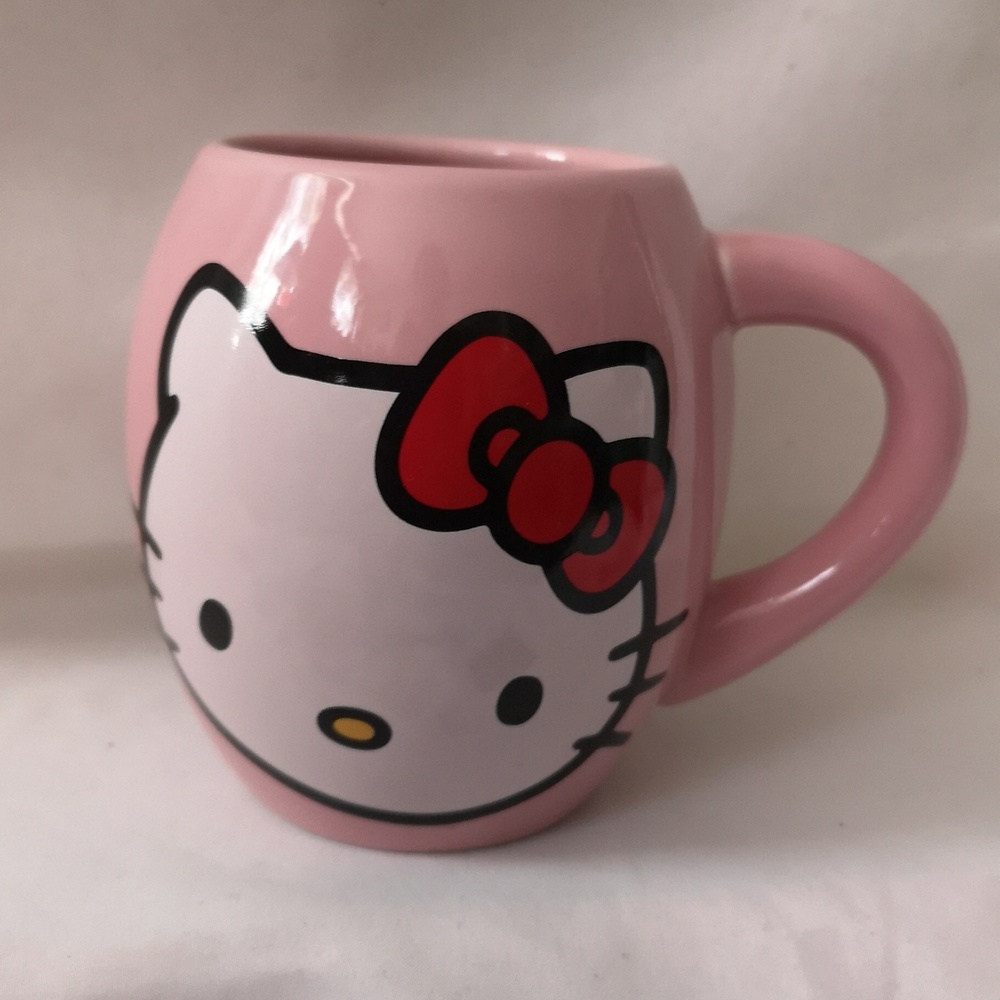 Large and Quality Hello Kitty Coffee Tea Mug Double-sided & Interior Design Pink